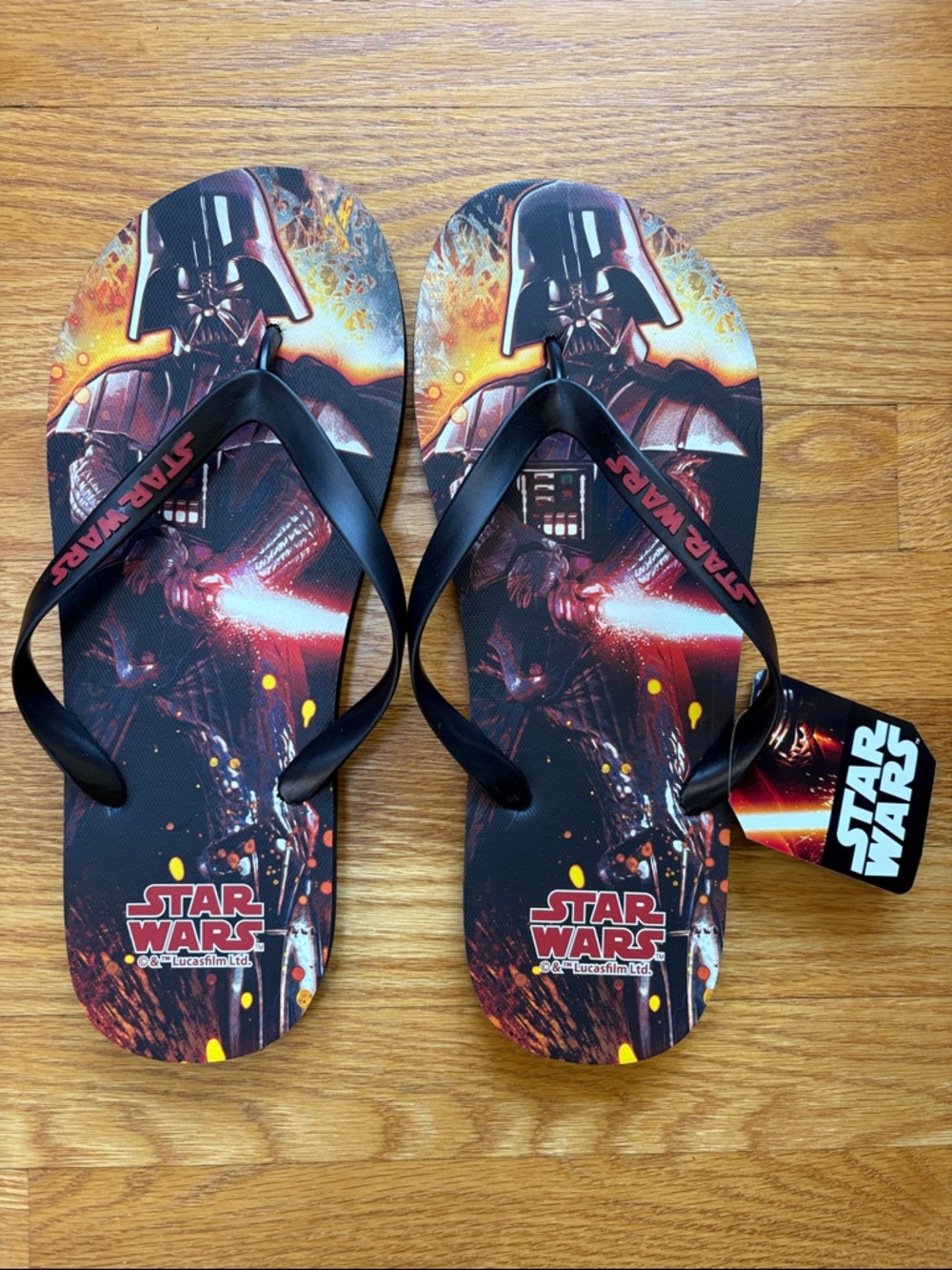 Disney Star Wars Darth Vader Black & Red Flip-Flop Sandals
